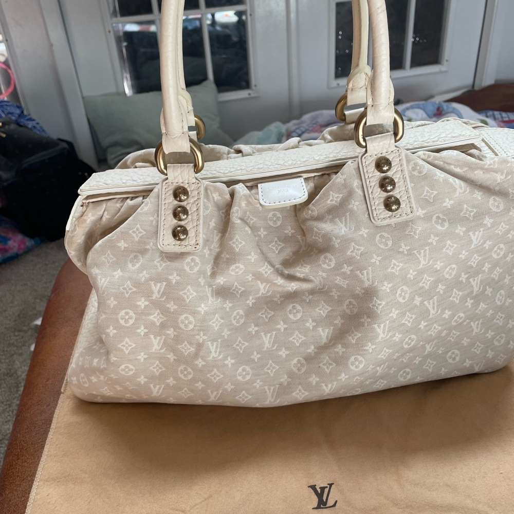 Authentic Louis Vuitton Trapeze GM Monogram Mini Lin Handbag SR1005